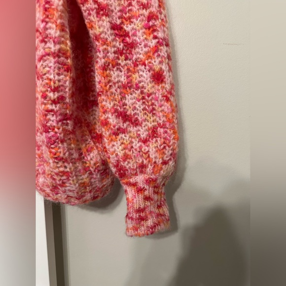 Sezane Emile Cardigan in Multi Colour Pink Orange Size Medium - Picture 4 of 5